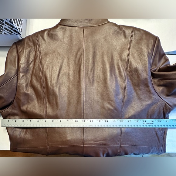 Genuine Leather Jacket in Deep Chocolate by Pamela McCoy Size 1X - Picture 10 of 11
